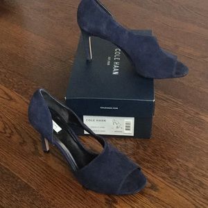 Cole Haan Viveca Open Toe Pumps Sz 8.5B Blzr Blue